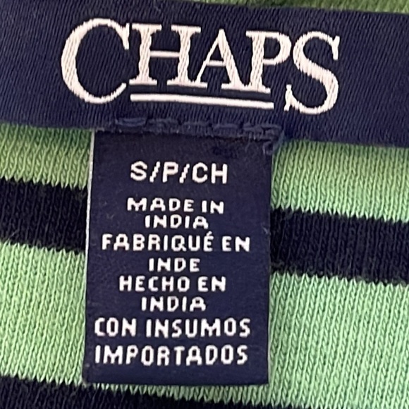 ChAPS Green & Navy Striped Chest Pocket T Shirt Sz. S - Picture 11 of 13
